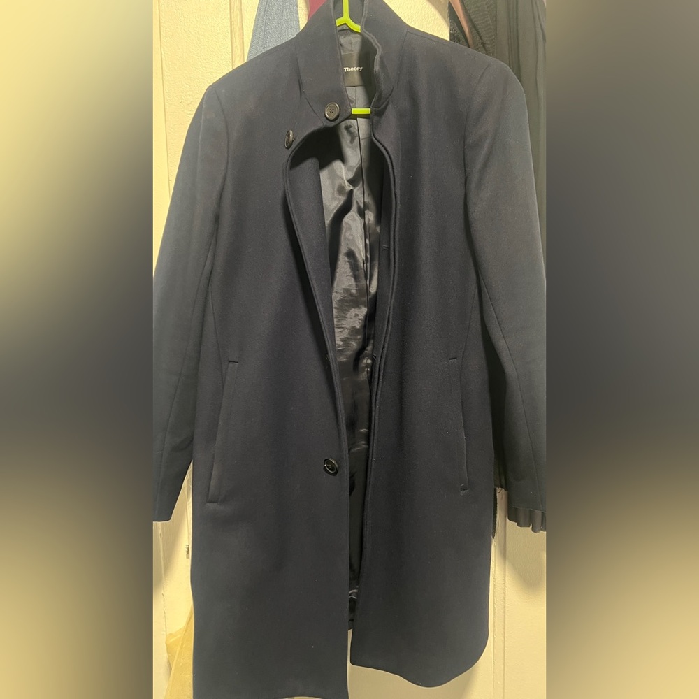 Navy Theory Wool Mens Coat